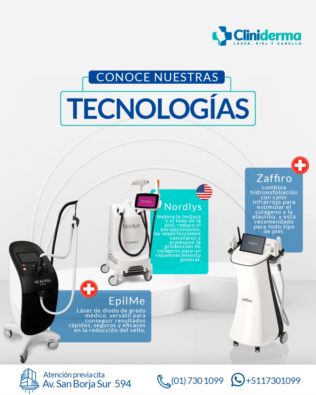 Tecnologías Cliniderma: Nordlys, EpilMe y Zaffiro